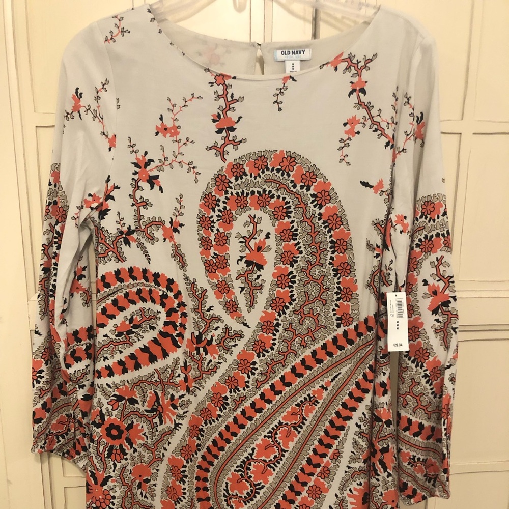 Paisley long sleeve dress